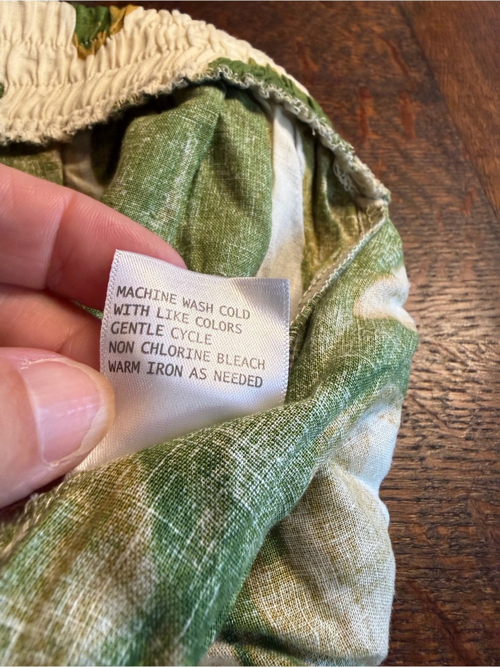 NWT Rachel Zoe Green Tropical Monstera Leaf Linen Rayon Wide Leg Pants L - Picture 5 of 6